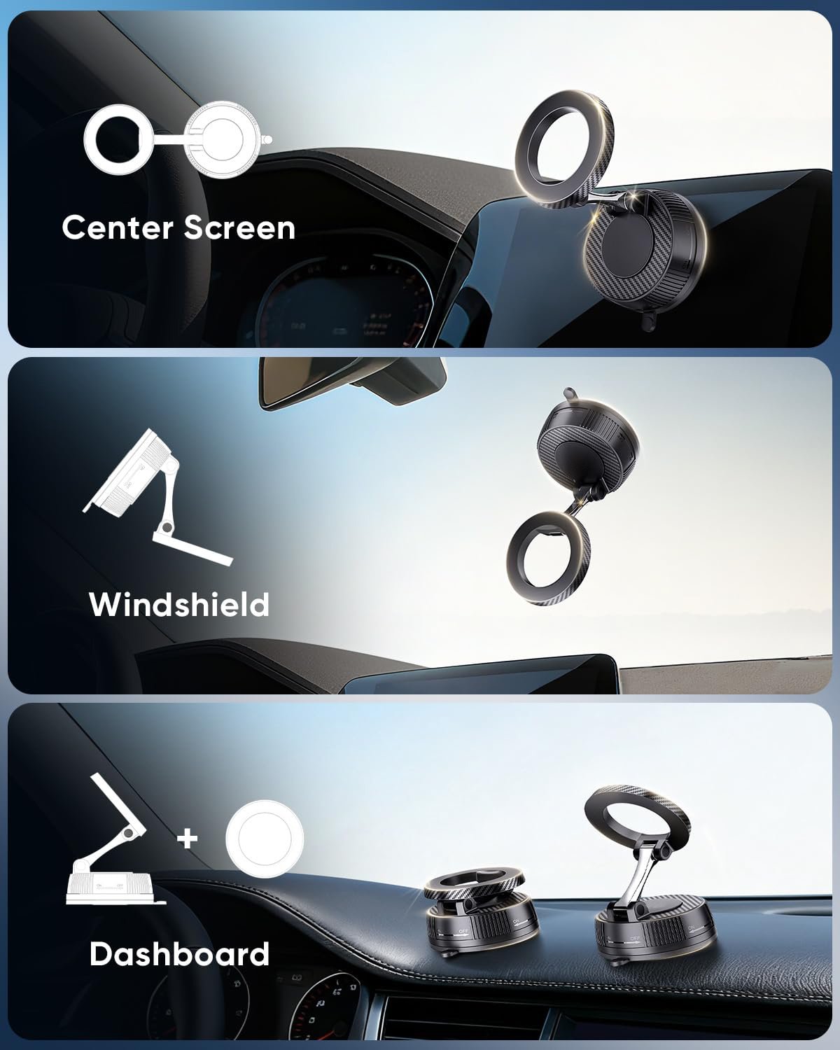 New Release Magsafe Vaccum Dashboard Car Mount TCC81 - Image 3